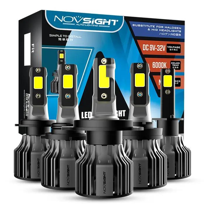 NOVSIGHT phare de voiture Led H1 H3 H4 H7 H11 H8 H9 H13 9005 9006 9007 9003 72W 10000LM 6000K ampoul