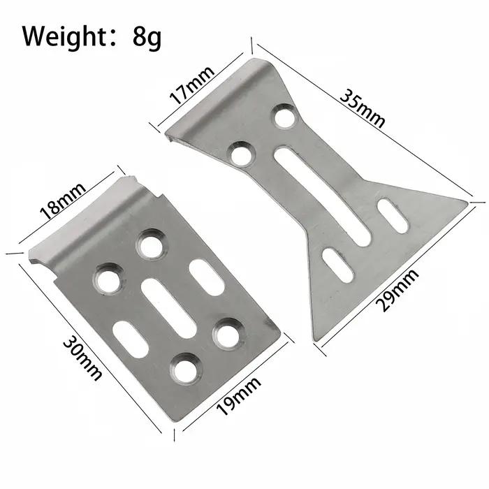 Plaques antidérapantes en acier inoxydable, protection de sous-corps avant et arrière pour Buggy Losi 1/24 Micro-B 2WD, mise à niveau RC robuste