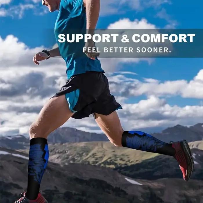 Paire chaussettes compression sport chasse soutien mollet running infirmières grossesse circulation hommes femmes