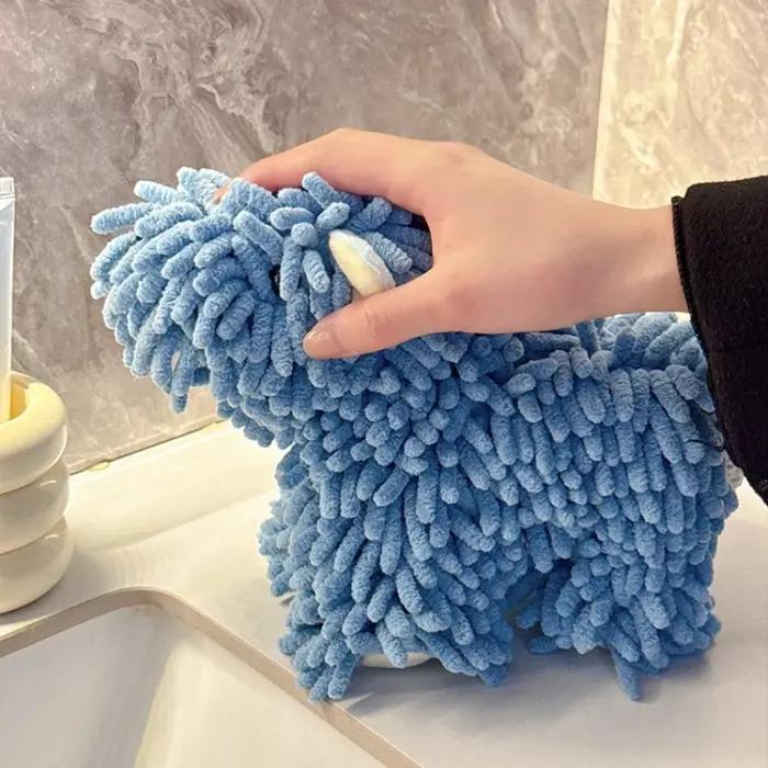 Serviette en chenille motif chiot douce et absorbante pour cuisine et salle de bain décoration mignonne pour la maison occasions spéciales à offrir