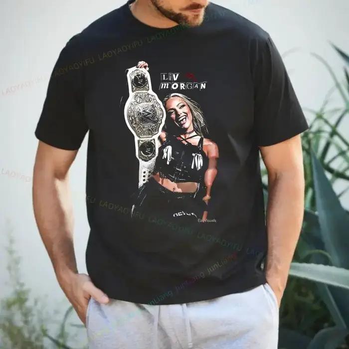 T-Shirt Imprimé Lutte Liv Morgan pour Homme et Femme Unisexe Occasions Spéciales Harajuku