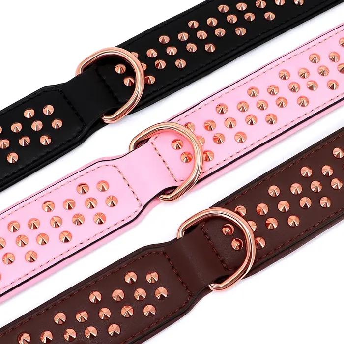 Collier en cuir clouté pour animaux de compagnie, réglable, durable, grand, moyen, grand, chiot, pitbull