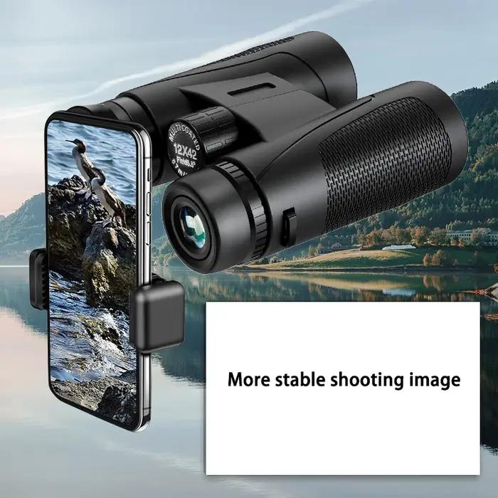 Jumelles professionnelles 12x42 BAK4 pour chasse militaire - Vision basse lumière étanche longue portée