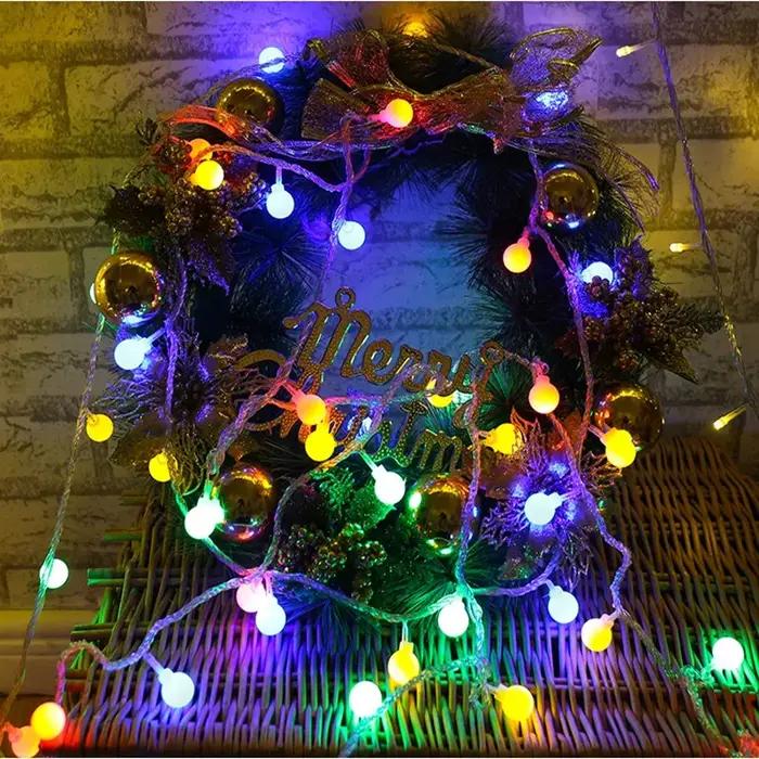 Guirlande lumineuse boule LED, 5M 10M 20M 30M 50M, ampoule de noël, guirlande lumineuse féerique, lu