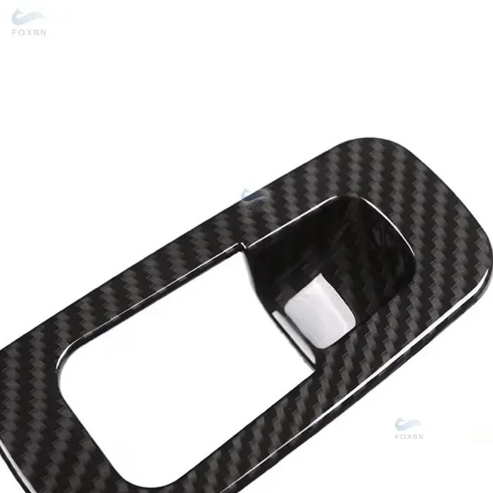 Accessoires de voiture ABS Texture carbone bouton de frein à main garniture de couverture pour Merce