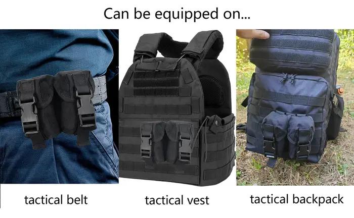 Pochette tactique double pour grenades et outils
