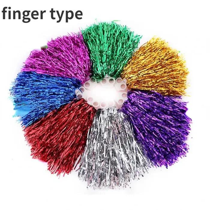 Pom-pom girl avec poignée, boules de joie, or, jaune, rose, rouge, vert, bleu, pour danse à la main,