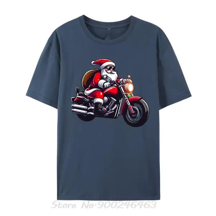 T-Shirts Drôle Santa équitation moto pour homme hauts t-shirt unisexe motifs imprimés coton polyester quatre saisons occasions quotidiennes