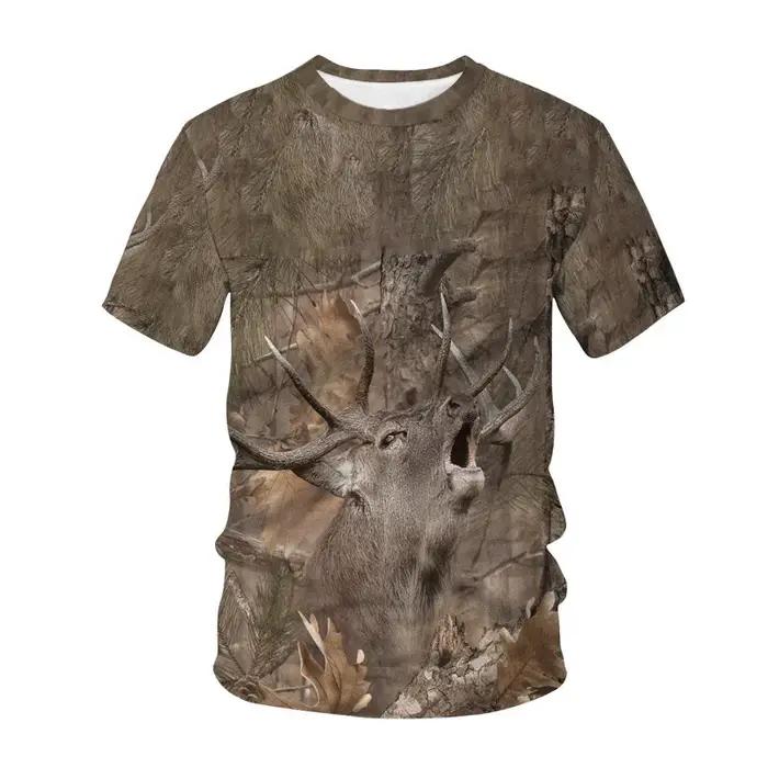 Cerf lièvre chasse camouflage T-Shirt hommes 3D camouflage sanglier lapin chasseur impression T-Shir