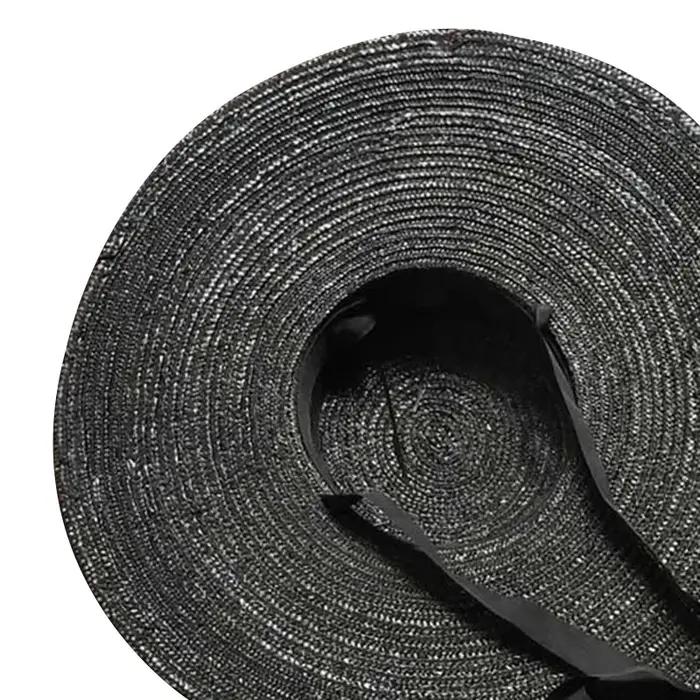 Chapeau de paille de soleil à large bord et plat, à la mode, avec Long ruban, pour femmes, vacances,