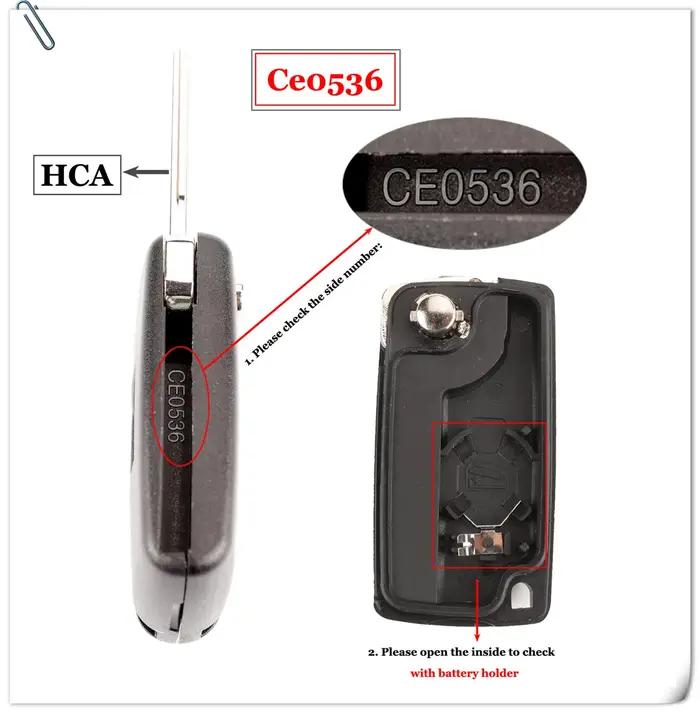 Jingyuqin – clé télécommande de voiture à 2 boutons, 434Mhz, pour citroën C4 C5 C6 C8 Xsara Picasso,