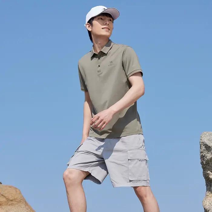 GOLDEN CAMEL – Polo à manches courtes pour hommes, T-shirt d'été, chemise respirante en soie de mûri