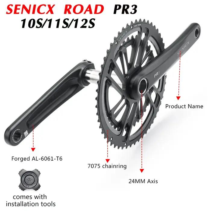 SENICX vélo de route 2x1 0/11/12 vitesses manivelle plateau roue 50-34T 53-39T 36-52T 30-46T Double
