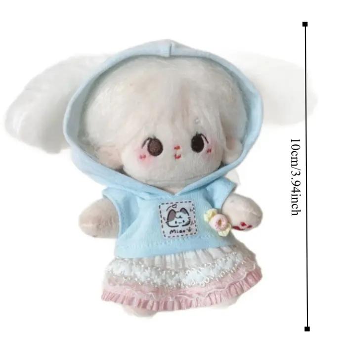 Ensemble de vêtements pour hérisson en coton doux avec tenue rayée et chapeau amusant pour jouets de 10 cm occasions spéciales et jeux d'imagination