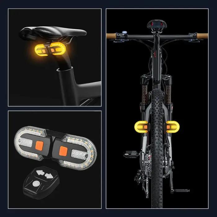 Clignotant de vélo feu arrière feux à distance LED Rechargeable USB lampe de vélo indicateurs sans f