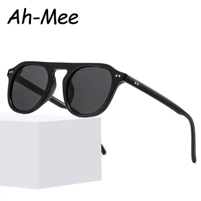 Lunettes de chasse unisexe ovales steampunk - Monture rivetée vintage anti-lumière pour randonnée et camping
