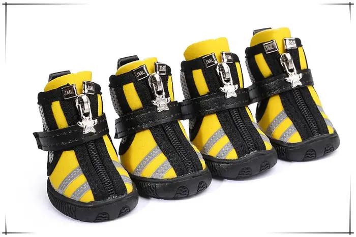 Chaussures pour chien JIAMEILE à rayures réfléchissantes, chaussures décontractées pour animaux de c