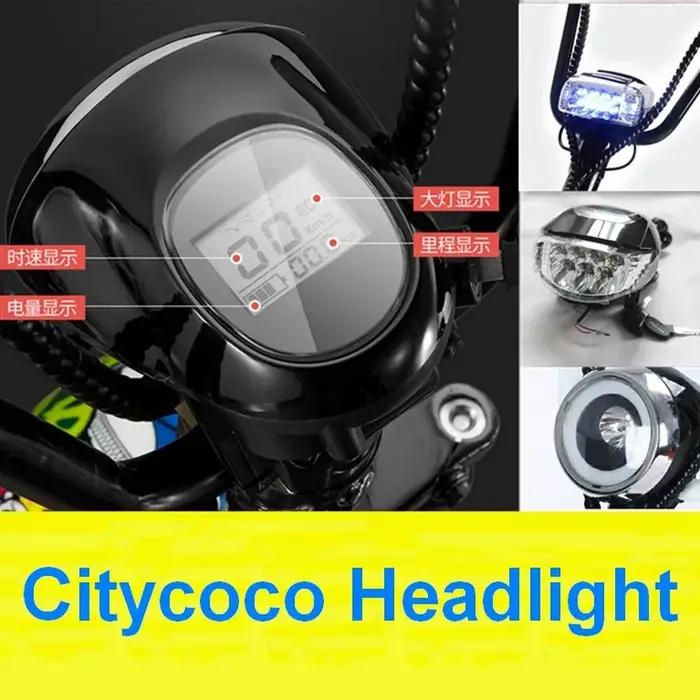 CItycoco phare Bluetooth Instrument à cristaux liquides lumière LED 60V LCD vitesse batterie klaxon