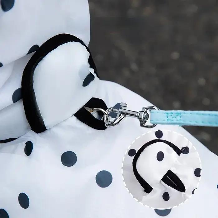 2XL imperméable pour chien mignon oreilles d'ours chapeau points College vêtements pour animaux de compagnie pour