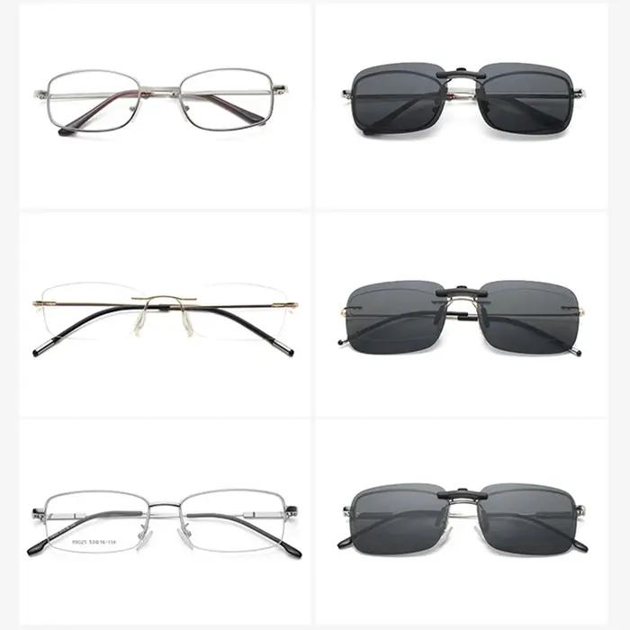KLASSNUM-Lunettes de soleil polarisées sans monture pour hommes et femmes, verres à clipser étroits,