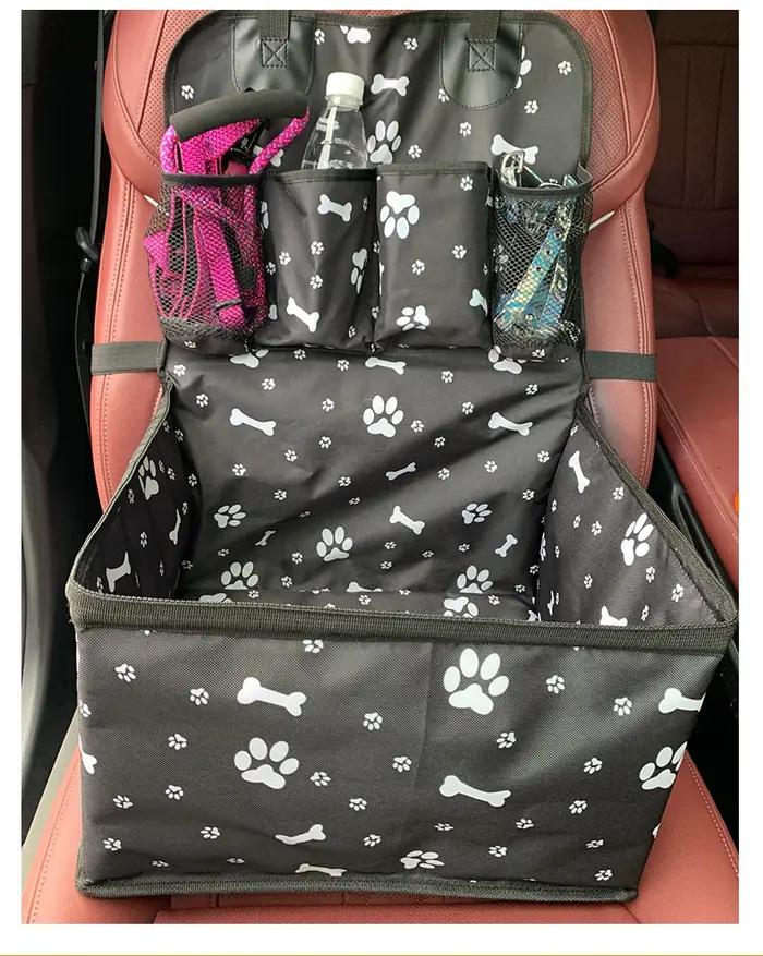 Panier de siège de voiture pour chien, pour petits et moyens chiens, avec poches de rangement, houss