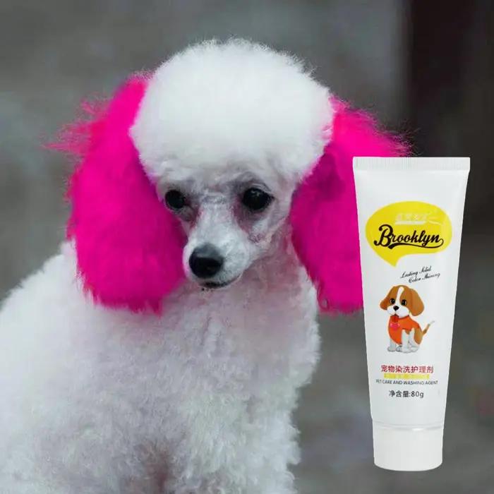 Crème colorante pour poils d'animaux de compagnie semi-permanente application facile pour chiens et chats avec couleurs vibrantes pour événements spéciaux
