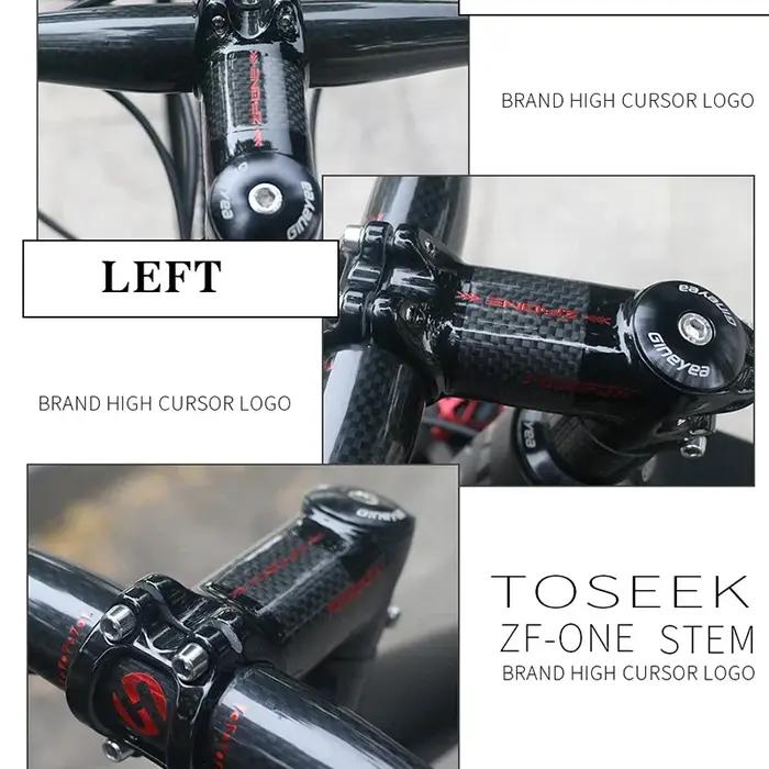 Toseek tige de vtt en Fiber de carbone 6/10/17/25/35 degrés tige de vélo tige ultralégère 60/70/80/9