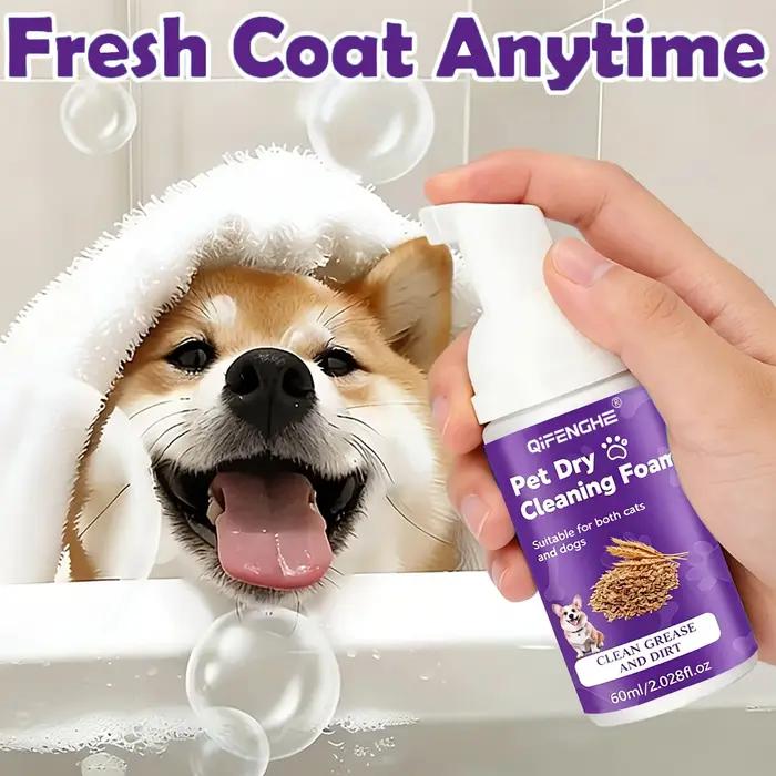 Shampooing sec pour chiens et chats - Mousse sans eau