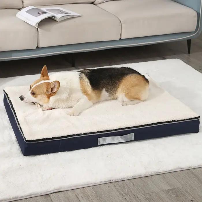 Polymères de couchage pour animaux de compagnie, mousse à mémoire de forme, super doux, non ald, doux, lavable, coussin, petits, moyens et grands chiens, fournitures pour animaux de compagnie