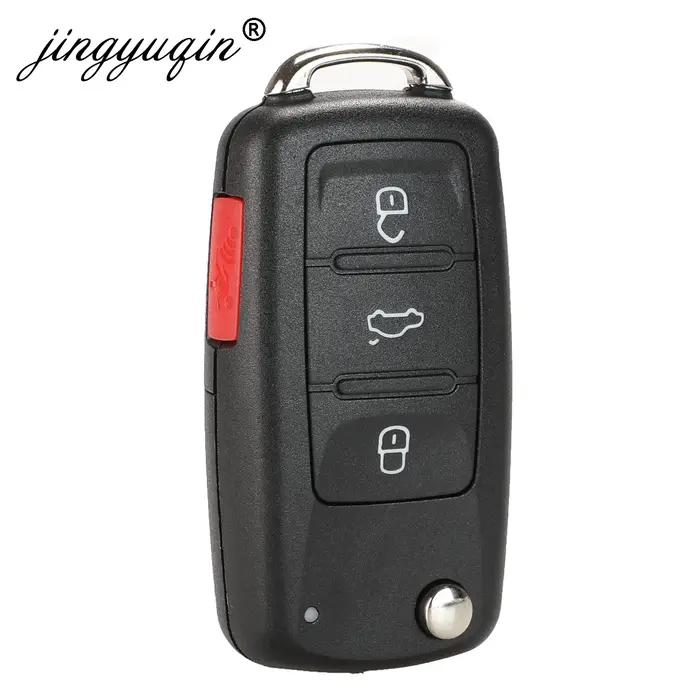 Jingyuqin 10 pièces 4 Boutons 020AD Coque À Distance pour VW Caddy Eos Golf Jetta Scarabée Polo Jusq