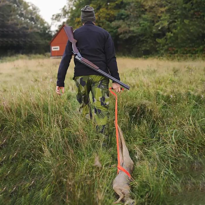 Sangle traction cerf pliable - Strap polyvalent débardage sanglier transport équipement chasse