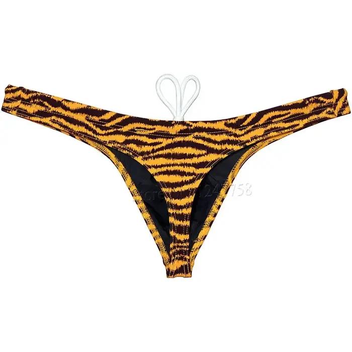 Maillot de bain à rayures tigre pour homme, slip de plage, culotte effrontée, maillot de surf