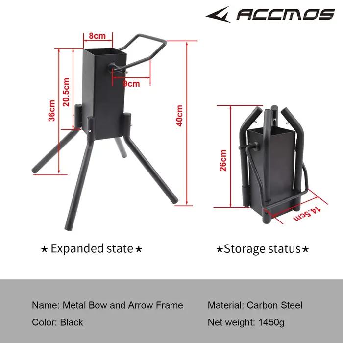 Support de sol pour arc de tir à l'arc avec carquois intégré en acier carbone robuste pour le tir en extérieur