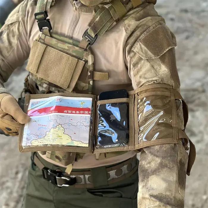 Poche de bras tactique pour carte et téléphone - Accessoire de chasse et camping avec sangle ajustable