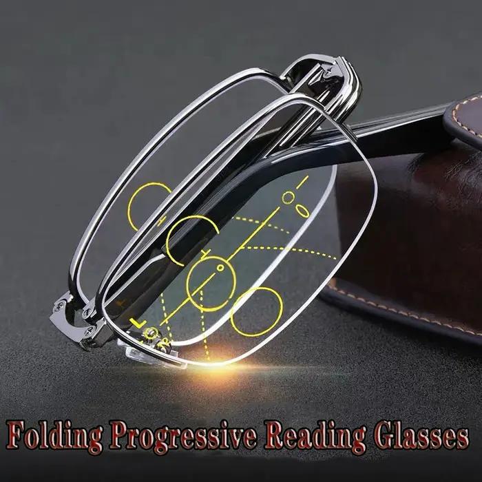 Lunettes de lecture photochromiques progressives de luxe pour hommes et femmes, anti-lumière bleue,