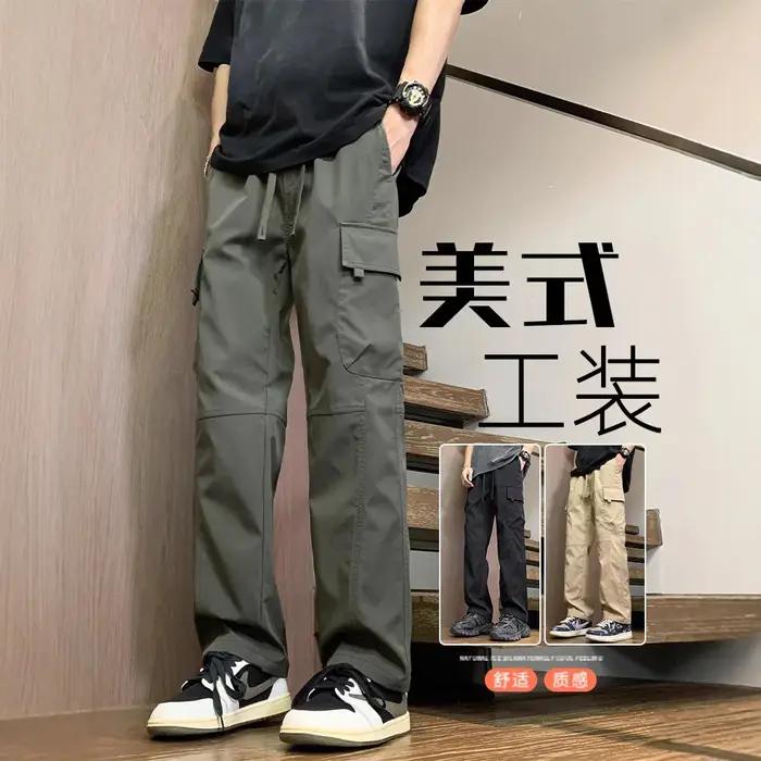 Vêtements de travail de marque de mode américaine pantalons décontractés pour hommes printemps et automne 2025 nouveau pantalon de sport droit ample pour l'extérieur