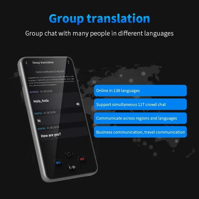 Traducteur portable S85 Pro WiFi 138 langues traduction vocale photo groupe ChatGPT pour voyages de chasse internationaux