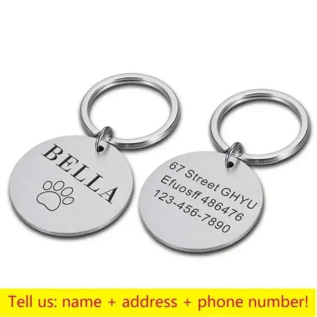 KIYUE étiquette d'identification nom personnalisé Anti-perte gravé enregistrement Tel chat chiot