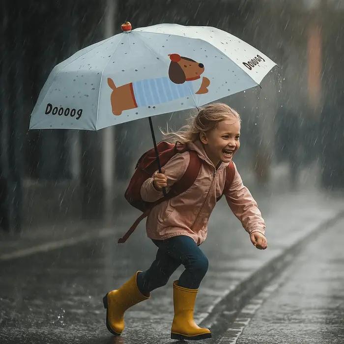 Parapluie pliant teckel à motif de chien