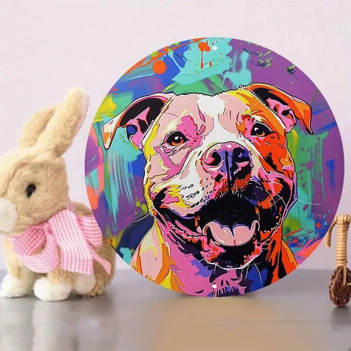 Portrait de chien Pitbull coloré