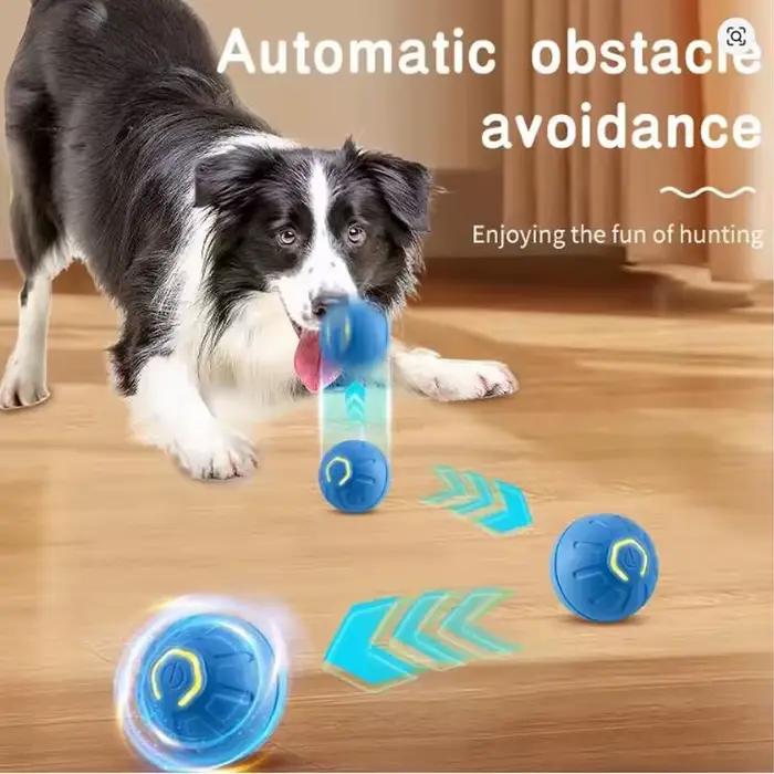 Boule de jeu électronique interactive pour chiens et chats avec fonction de rebond mobile USB pour stimuler l'intelligence et la curiosité des animaux de compagnie occasions spéciales cadeau