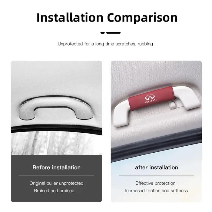 Housse de protection antidérapante pour poignée de toit et de porte de voiture, produit d'intérieur de voiture pour Infiniti Q50 G37 FX30 FX35 Q60 QX50 M37 ESQ