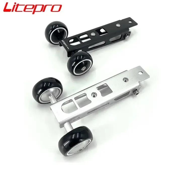 Litepro – roue facile à plier en alliage d'aluminium, noir et argent, pour Birdy série 2-3