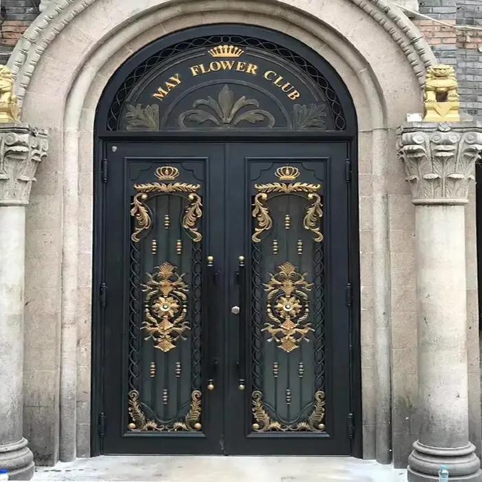 Français gravé fer métal verre jardin club cour entrée maison antivol clôture château maison usine