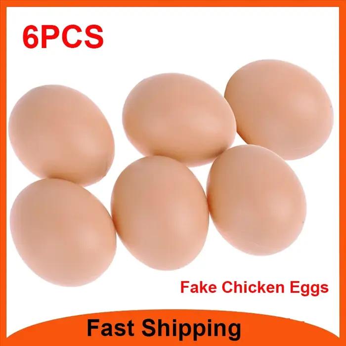 24-6 pièces faux oeufs de poule volaille couche poulailler à couver Simulation Graffiti oeufs factic