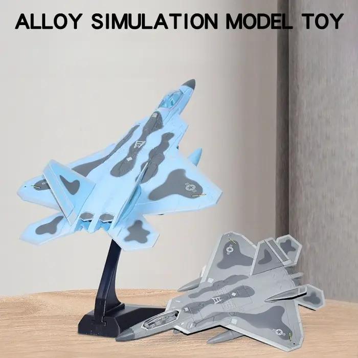 Avion de chasse F22 Raptor en alliage, série d'avions de chasse, modèle métallique militaire avec effets sonores et lumineux, cadeau pour exposition en zone touristique