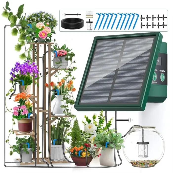 Système d'irrigation solaire automatique pour jardin balcon bricolage arrosage goutte à goutte sans électricité fixe occasions intérieures extérieures