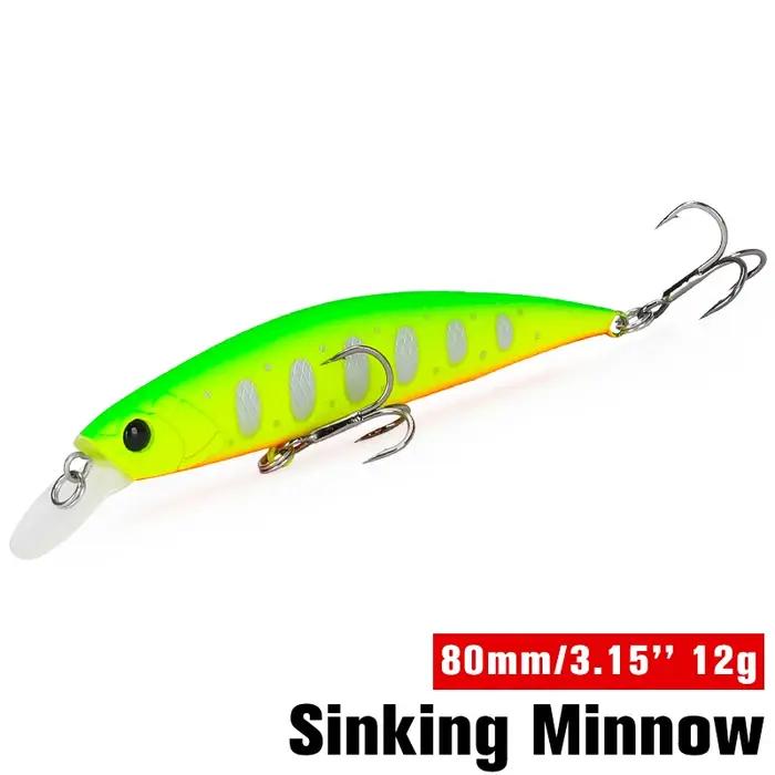 TSURINOYA 80S 12g leurre de pêche méné coulant DW96 8 cm grande truite brochet Rockfish appât dur Jerkbait eau douce