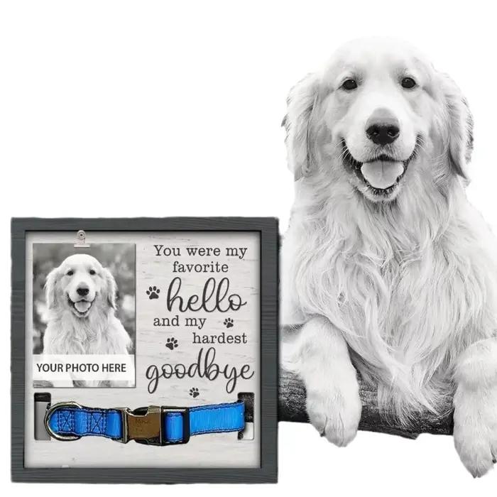 Cadre photo en bois classique pour chien cadre photo commémoratif animal de compagnie cadeau de soutien occasion spéciale deuil anniversaire naissance