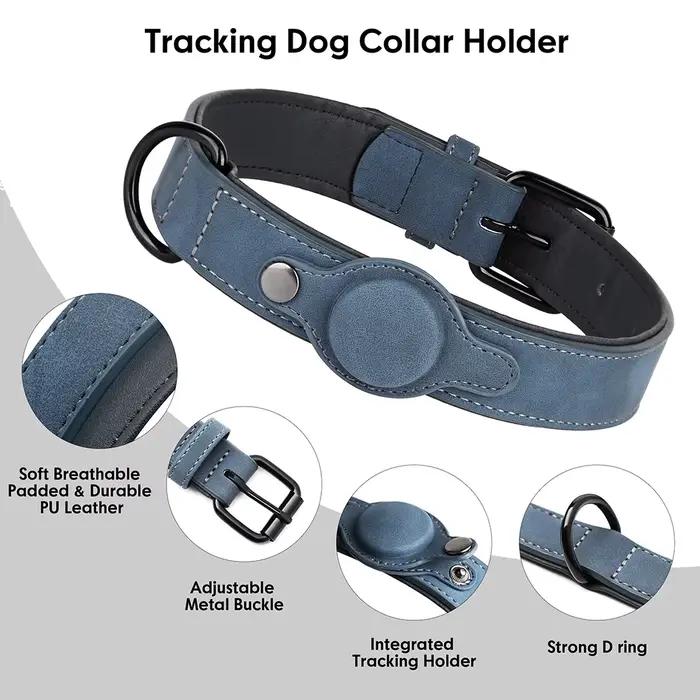 Collier de chien en cuir PU colliers pour animaux de compagnie de haute qualité collier d'étiquette Anti-perte réglable pour accessoires pour chiens de petite et moyenne taille